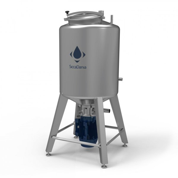 In the BasicMaster powder are added manually or automatic through the manhole above liquid level. The mixer generates a controlled vortex in the tank, which contributes to separating air from the liquid and generates a perfect homogeneous dispersion within seconds.